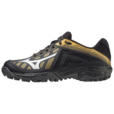 Zapatillas Hockey Mizuno WAVE LYNX Junior Mujer Negros / Dorados / Plateados - Chile M413PAYRBO